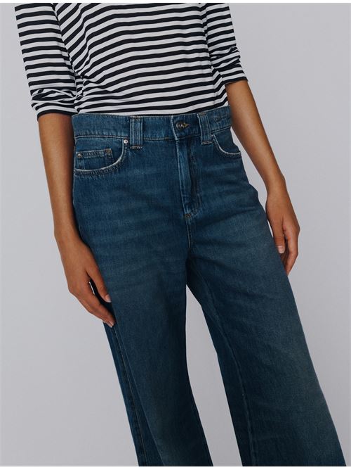 These cool jeans will make a difference, thanks to their wide leg for a streamlined silhouette. High waist and a leather rear label. MARELLA SPORT | 2613181014600001